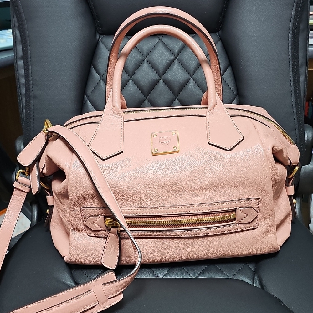 MCM Mauve Leather Two Way Bag